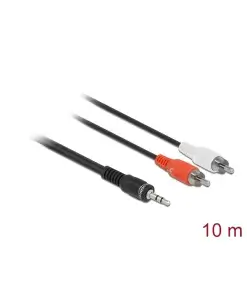 כבל אודיו RCA x 2 זכר לתקע PL 3.5 סטריאו 3 מגעים ז/ז DELOCK | 84277