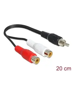 כבל אודיו RCA x 2 נקבה לתקע RCA ז/נ DELOCK | 84493