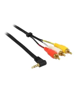 כבל אודיו / וידאו RCA x 3 זכר לתקע PL 3.5 סטריאו 4 מגעים ז/ז DELOCK | 84504