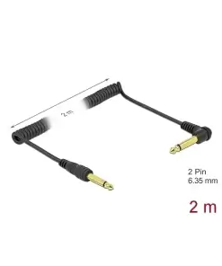 כבל אודיו זוויתי מסולסל PL 6.35 מונו 2 מגעים ז/ז DELOCK | 85939
