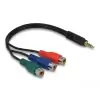 כבל וידאו 3 RCA RGB x נקבה לתקע PL 3.5 סטריאו 4 מגעים ז/נ DELOCK | 62499