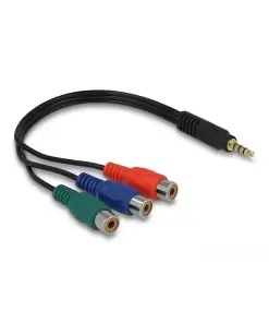 כבל וידאו 3 RCA RGB x נקבה לתקע PL 3.5 סטריאו 4 מגעים ז/נ DELOCK | 62499