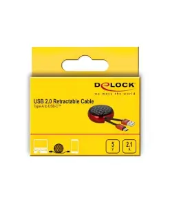 כבל טעינה ונתונים נמתח תקע USB-C לתקע USB-A ז/ז DELOCK | 85819 | 4K