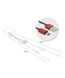 כבל טעינה ונתונים נמתח תקע USB-C לתקע USB-A ז/ז DELOCK | 85819 | 4K