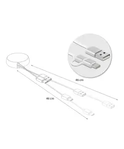 כבל טעינה ונתונים נמתח תקע USB-C לתקע USB-A ז/ז DELOCK | 85821 | 4K