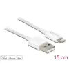 כבל טעינה ונתונים תקע USB-A לתקע Lightning MFi צבע לבן ז/ז DELOCK | 83001