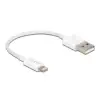 כבל טעינה ונתונים תקע USB-A לתקע Lightning MFi צבע לבן ז/ז DELOCK | 83001