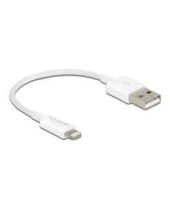כבל טעינה ונתונים תקע USB-A לתקע Lightning MFi צבע לבן ז/ז DELOCK | 83001