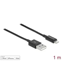 כבל טעינה ונתונים תקע USB-A לתקע Lightning MFi צבע שחור ז/ז DELOCK | 83002