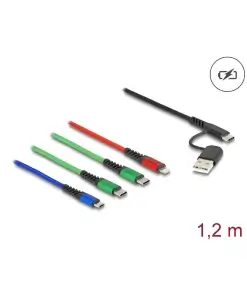 כבל טעינה תקע USB-A / C לתקעים USB-C x 2 / Micro-B / Lightning ז/ז DELOCK | 87035
