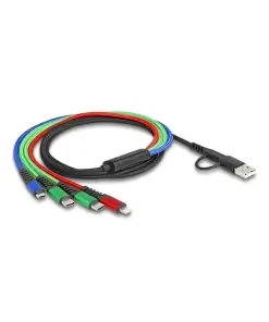 כבל טעינה תקע USB-A / C לתקעים USB-C x 2 / Micro-B / Lightning ז/ז DELOCK | 87035