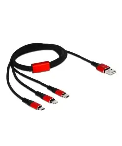 כבל טעינה תקע USB-A לתקעים Lightning / USB-C / Micro-B ז/ז DELOCK | 85891 | 4K