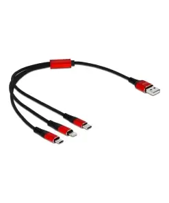 כבל טעינה תקע USB-A לתקעים Lightning / USB-C / Micro-B ז/ז DELOCK | 85891 | 4K