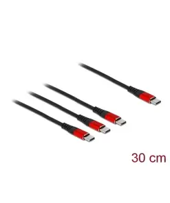 כבל טעינה תקע USB-C 1/3 ז/ז DELOCK | 86712 | 4K
