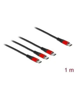 כבל טעינה תקע USB-C 1/3 ז/ז DELOCK | 86713 | 4K
