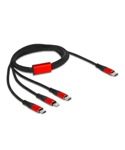 כבל טעינה תקע USB-C לתקעים Lightning / USB-C / Micro-B ז/ז DELOCK | 86710 | 4K