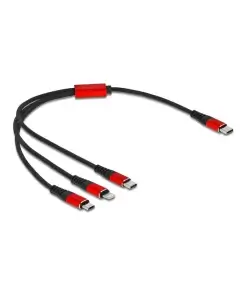 כבל טעינה תקע USB-C לתקעים Lightning / USB-C / Micro-B ז/ז DELOCK | 86711 | 4K