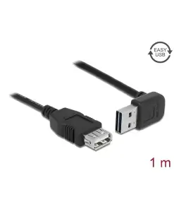 כבל מאריך EASY-USB 2.0 Type-A עם מחבר דו כיווני בזווית צד 90° זנ DELOCK 83547 4K