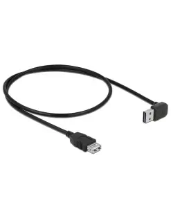 כבל מאריך EASY-USB 2.0 Type-A עם מחבר דו כיווני בזווית צד 90° זנ DELOCK 83547 4K