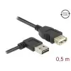 כבל מאריך EASY-USB 2.0 Type-A עם מחבר דו כיווני בזווית צד 90° זנ DELOCK 85177 4K