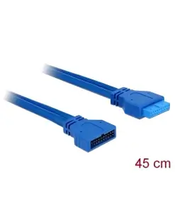 כבל מאריך USB 3.0 תקע 19 פין לשקע 19 פין אורך 45 ס"מ ז/ז DELOCK | 82943 | 4K