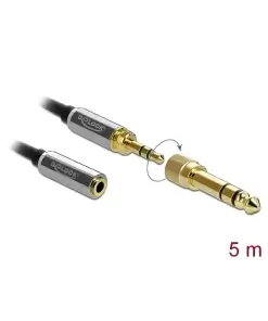 כבל מאריך אודיו PL 3.5 סטריאו 3 מגעים ז/נ עם מתאם PL 6.35 בהברגה DELOCK | 85783