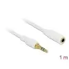 כבל מאריך אודיו PL 3.5 סטריאו 3 מגעים ז/נ צבע לבן DELOCK | 85577