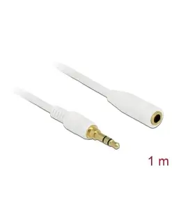 כבל מאריך אודיו PL 3.5 סטריאו 3 מגעים ז/נ צבע לבן DELOCK | 85577