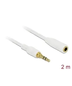 כבל מאריך אודיו PL 3.5 סטריאו 3 מגעים ז/נ צבע לבן DELOCK | 85579