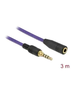 כבל מאריך אודיו PL 3.5 סטריאו 4 מגעים ז/נ צבע סגול DELOCK | 85625