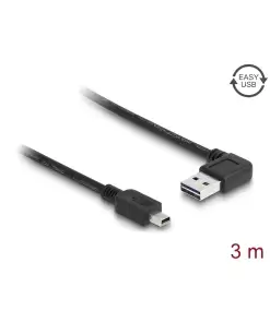 כבל מיני EASY-USB 2.0 תקע Mini-B לתקע USB-A דו כיווני בזווית 90° ז/ז DELOCK | 83380 | 4K