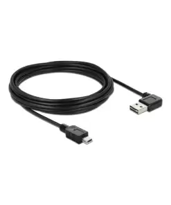 כבל מיני EASY-USB 2.0 תקע Mini-B לתקע USB-A דו כיווני בזווית 90° ז/ז DELOCK | 83381 | 4K