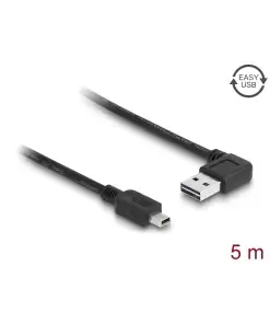 כבל מיני EASY-USB 2.0 תקע Mini-B לתקע USB-A דו כיווני בזווית 90° ז/ז DELOCK | 83381 | 4K