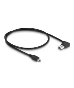 כבל מיני EASY-USB 2.0 תקע Mini-B לתקע USB-A דו כיווני בזווית 90° ז/ז DELOCK | 85175 | 4K