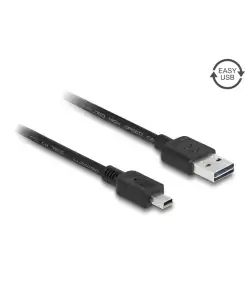 כבל מיני EASY-USB 2.0 תקע Mini-B לתקע USB-A דו כיווני ז/ז DELOCK | 83362 | 4K