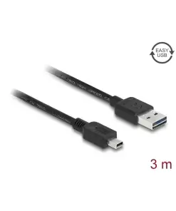 כבל מיני EASY-USB 2.0 תקע Mini-B לתקע USB-A דו כיווני ז/ז DELOCK | 83364 | 4K
