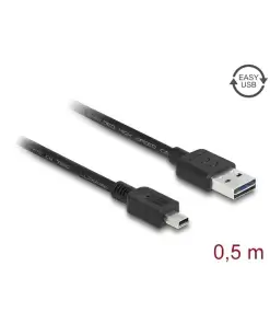 כבל מיני EASY-USB 2.0 תקע Mini-B לתקע USB-A דו כיווני ז/ז DELOCK | 85158 | 4K