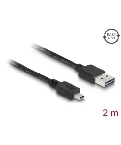 כבל מיני EASY-USB 2.0 תקע Mini-B לתקע USB-A דו כיווני ז/ז DELOCK | 85554 | 4K