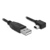 כבל מיני USB 2.0 תקע USB-A לתקע Mini-B בזווית 90° שמאלה ז/ז DELOCK | 82680 | 4K