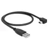 כבל מיני USB 2.0 תקע USB-A לתקע Mini-B בזווית 90° שמאלה ז/ז DELOCK | 82680 | 4K