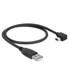 כבל מיני USB 2.0 תקע USB-A לתקע Mini-B בזווית 90° שמאלה ז/ז DELOCK | 82680 | 4K