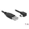 כבל מיני USB 2.0 תקע USB-A לתקע Mini-B בזווית 90° שמאלה ז/ז DELOCK | 82681 | 4K