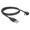 כבל מיני USB 2.0 תקע USB-A לתקע Mini-B בזווית 90° שמאלה ז/ז DELOCK | 82681 | 4K