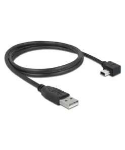 כבל מיני USB 2.0 תקע USB-A לתקע Mini-B בזווית 90° שמאלה ז/ז DELOCK | 82681 | 4K