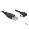 כבל מיני USB 2.0 תקע USB-A לתקע Mini-B בזווית 90° שמאלה ז/ז DELOCK | 82682 | 4K