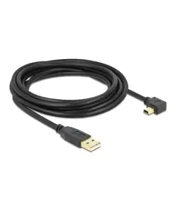 כבל מיני USB 2.0 תקע USB-A לתקע Mini-B בזווית 90° שמאלה ז/ז DELOCK | 82682 | 4K