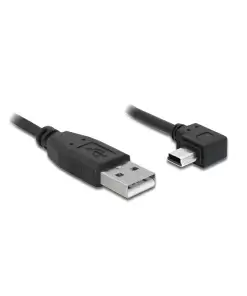 כבל מיני USB 2.0 תקע USB-A לתקע Mini-B בזווית 90° שמאלה ז/ז DELOCK | 82682 | 4K