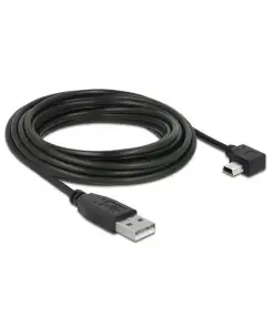 כבל מיני USB 2.0 תקע USB-A לתקע Mini-B בזווית 90° שמאלה ז/ז DELOCK | 82684 | 4K