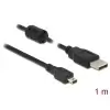 כבל מיני USB 2.0 תקע USB-A לתקע Mini-B בזווית 90° שמאלה ז/ז DELOCK | 84912 | 4K