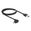 כבל מיקרו EASY-USB 2.0 תקע Micro-B בזווית צד 90° לתקע USB-A עם מחברים דו כיווניים ז/ז DELOCK | 83846 | 4K